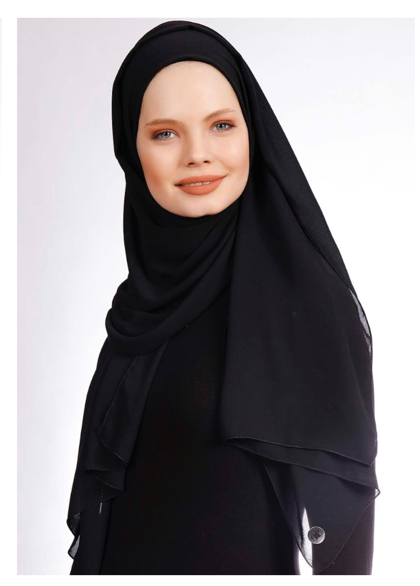 Dreamy Chiffon hijab - Black dr00