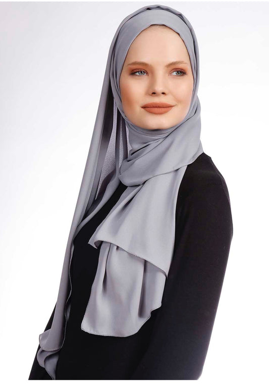 Dreamy Chiffon hijab - Grey dr07