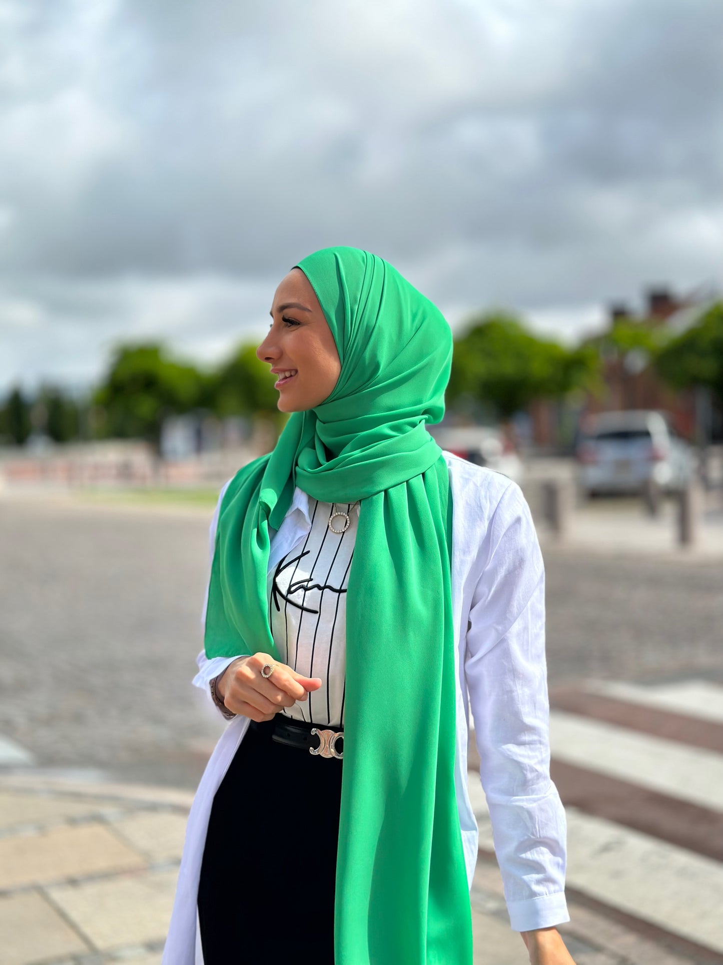Lux chiffon hijab - Parakeet Green l94