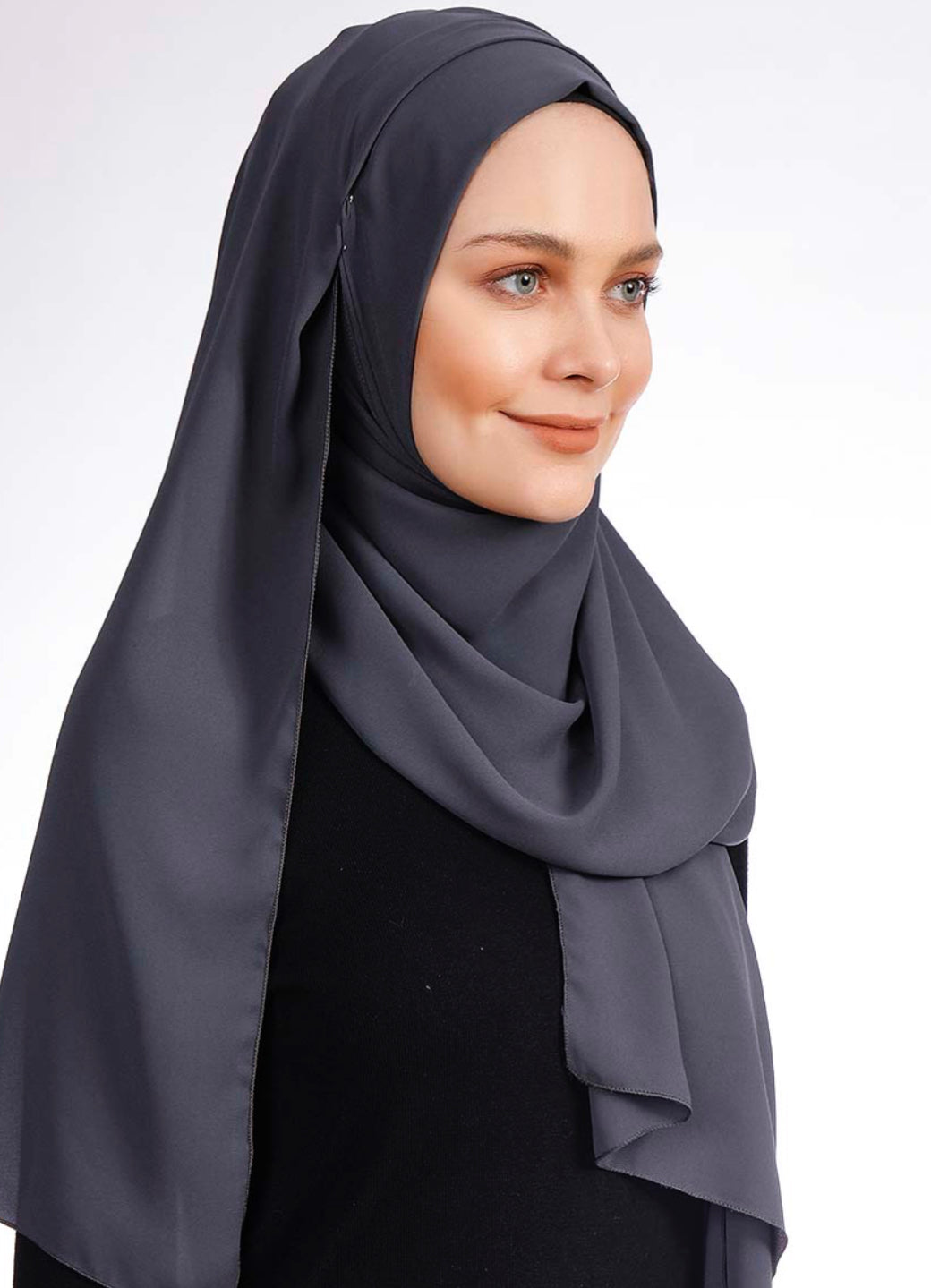 Dreamy Chiffon hijab - Dark Grey dr06