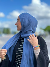 Görseli Galeri görüntüleyiciye yükleyin, Thin Plain Jersey Hijab - Blue tb17
