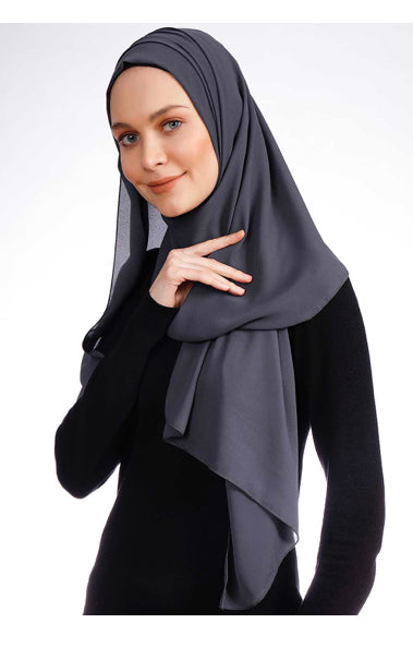 Dreamy Chiffon hijab - Dark Grey dr06