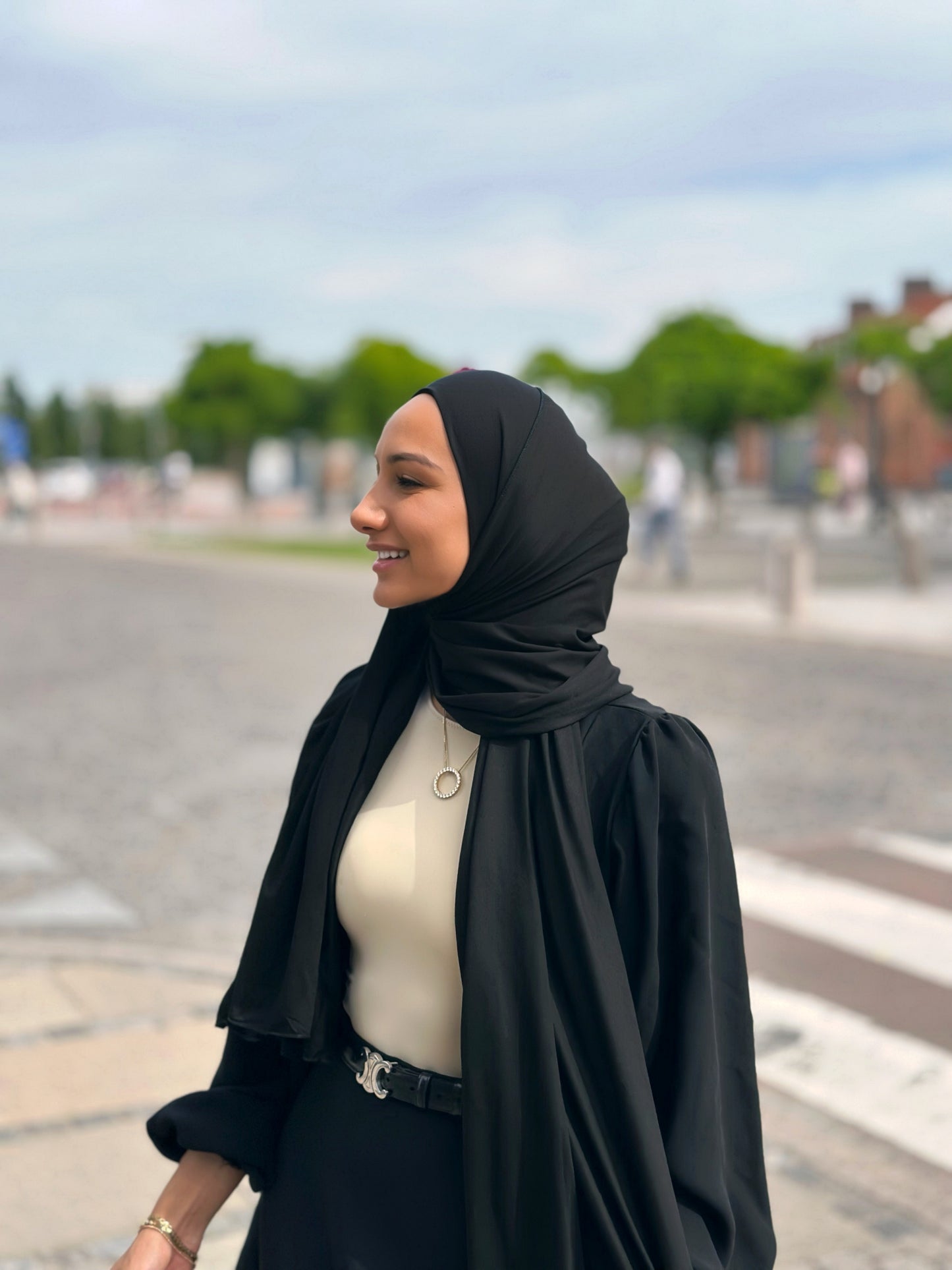 Plain Jersey Hijab - Black
