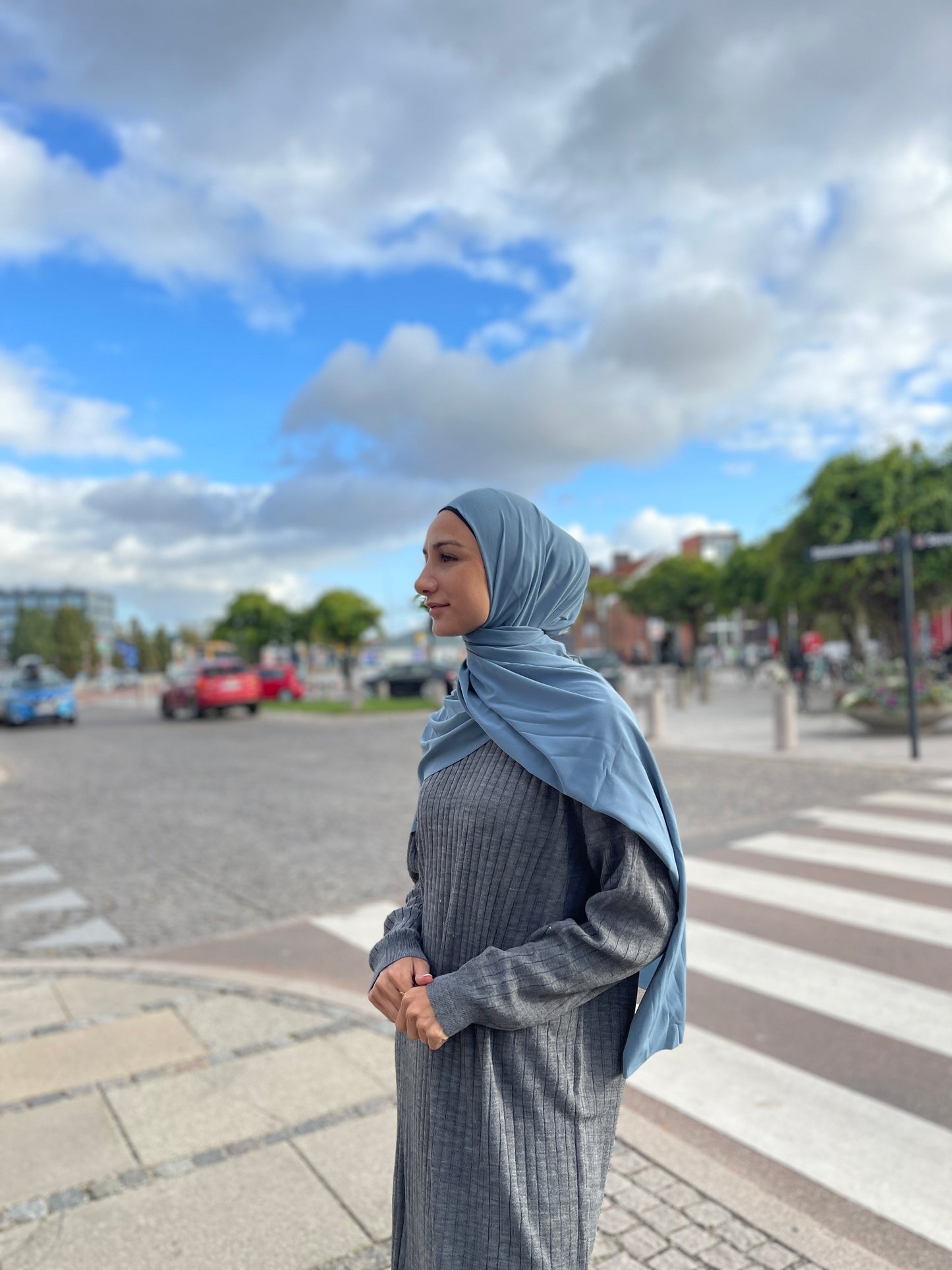 Lycra Hijab - Denim Blue 05