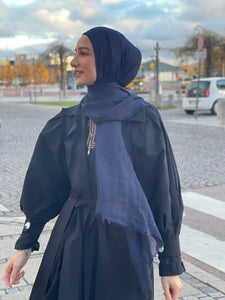 <transcy>Wrinkle Hijab - Navy</transcy>