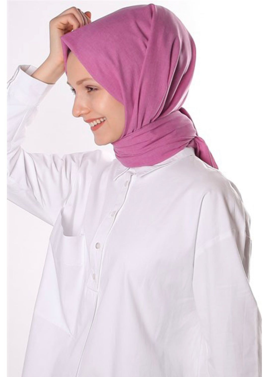 Neutral bomulds hijab - lyserød