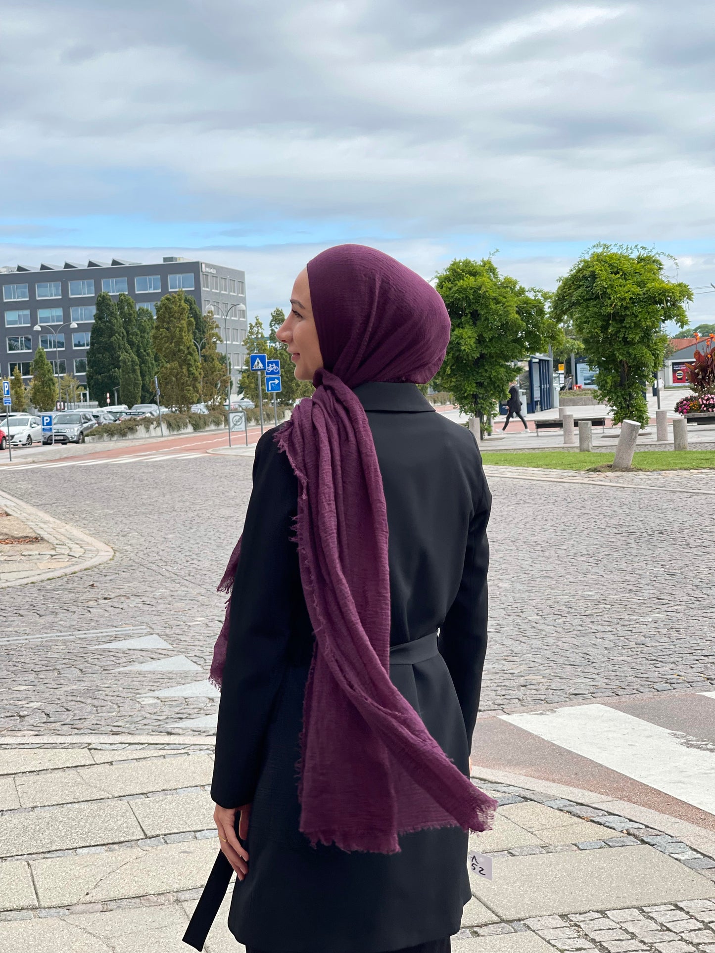 Wrinkle Hijab - Mürdüm A52