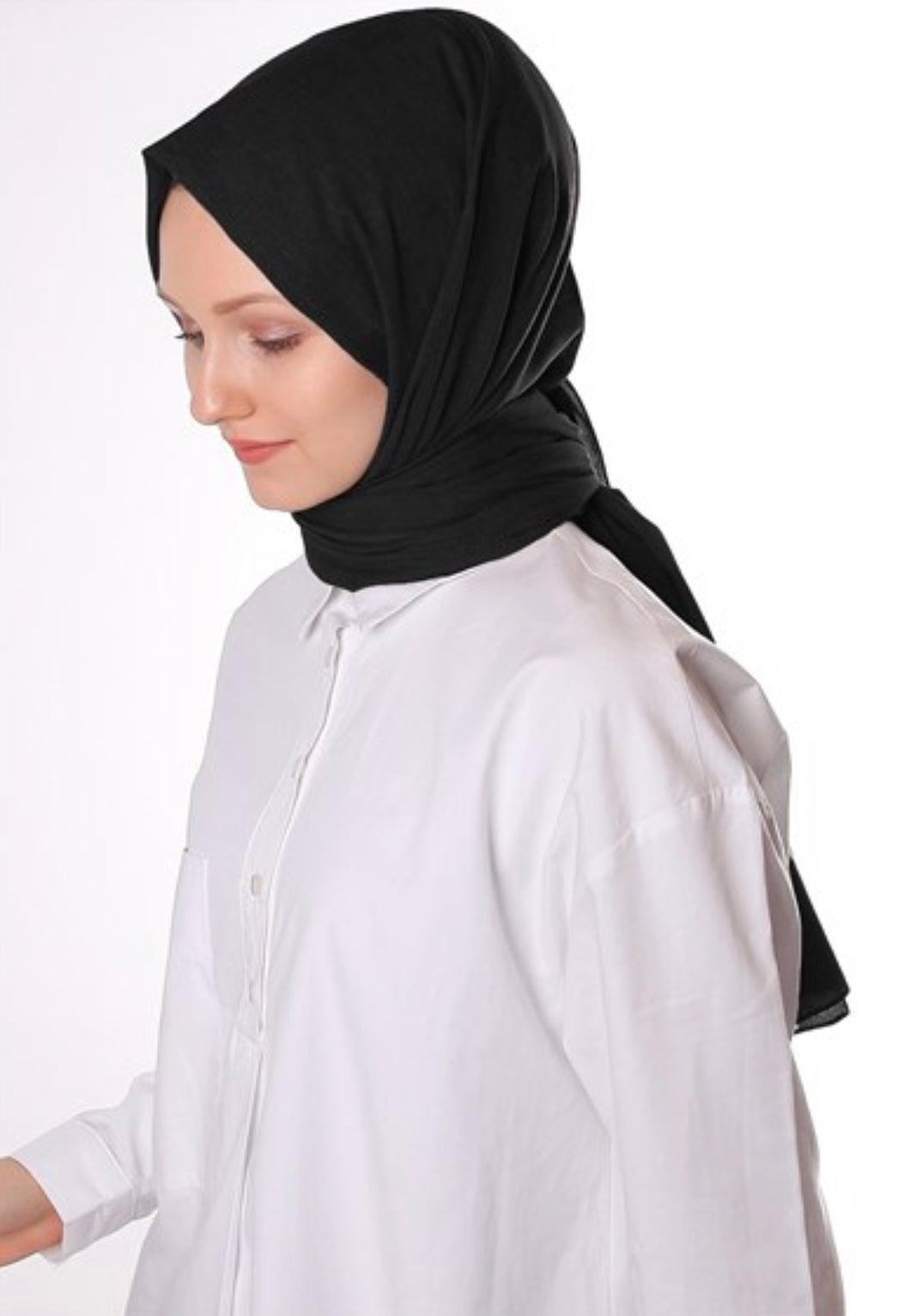 Neutral bomulds hijab - Sort