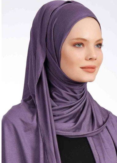 Good To Go Plain Jersey Hijab - Purple P18