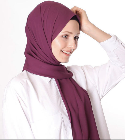 Lux Chiffon Hijab - Boysenberry L29