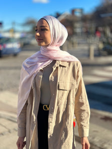 Shiny Silk Hijab - baby pink ss86