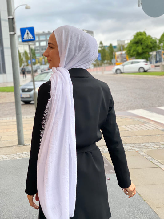 Wrinkle Hijab - Cold White A8