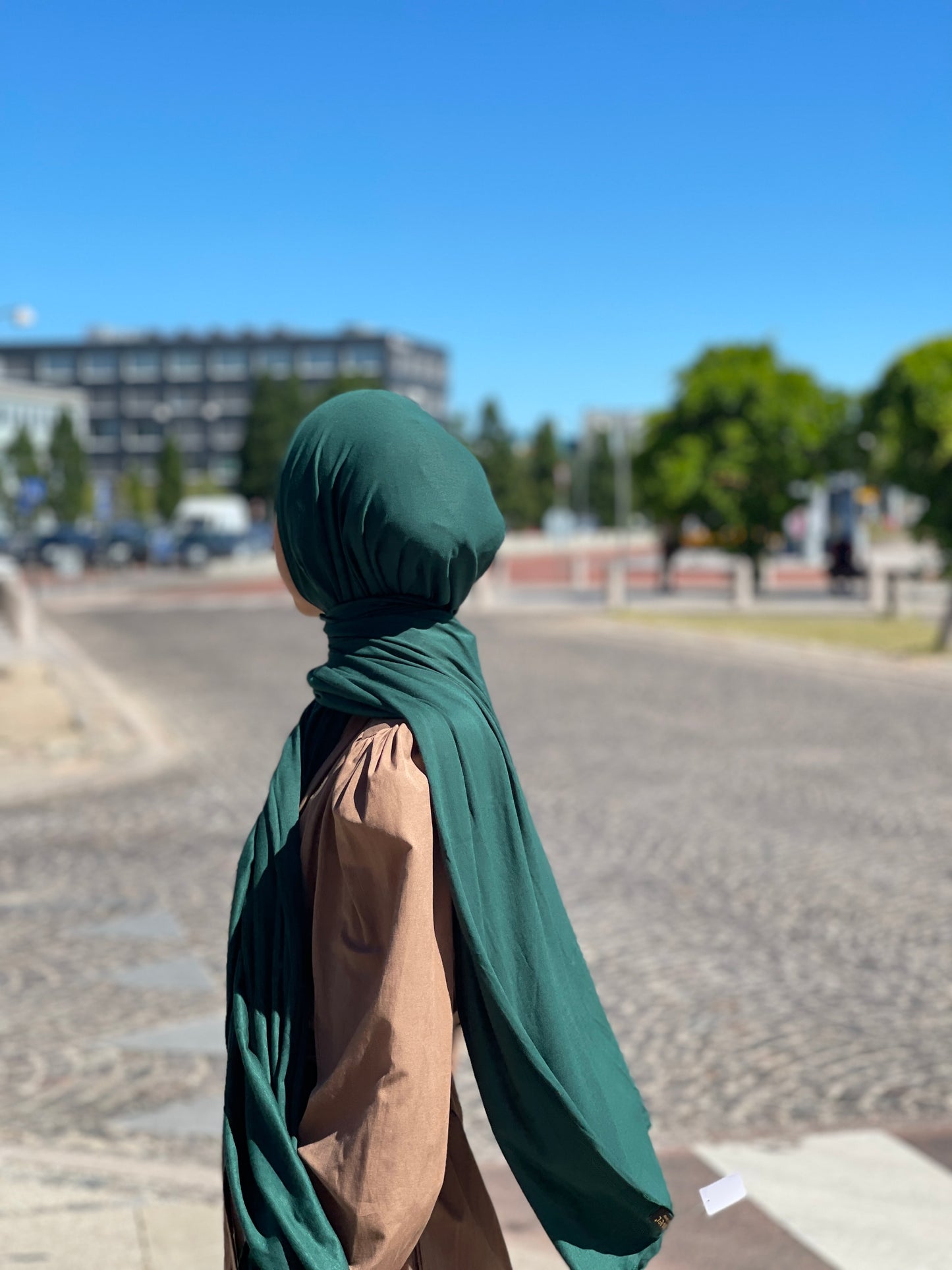 Plain Jersey hijab - Forest green b121