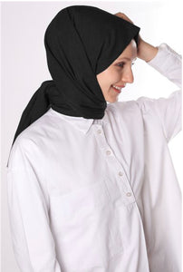 Neutral bomulds hijab - Sort