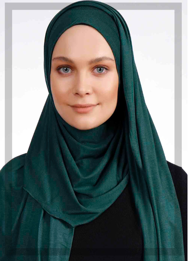 Good To Go Plain Jersey Hijab - Royal Green