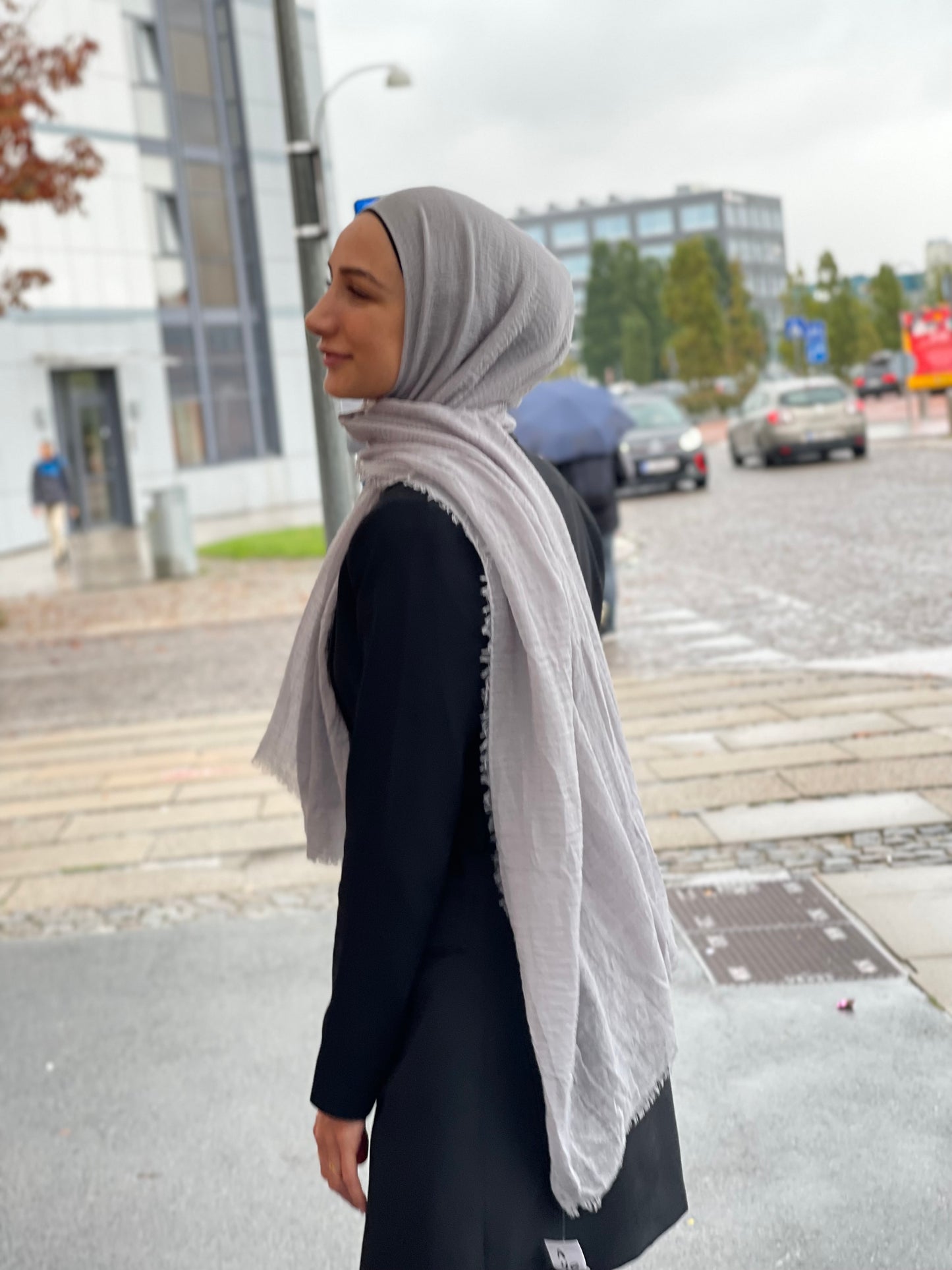 Wrinkle Hijab - Light Grey 48