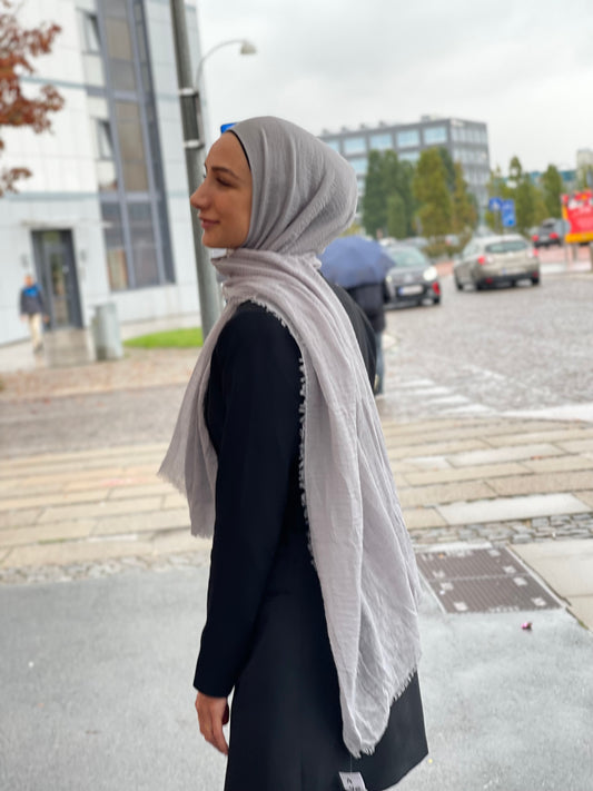 Wrinkle Hijab - Light Grey A48