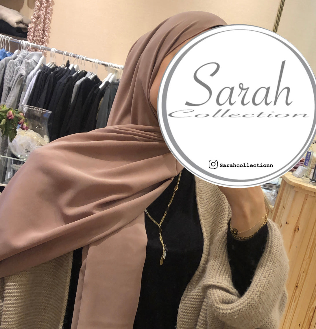 Medina silke Hijab - Milk Brown