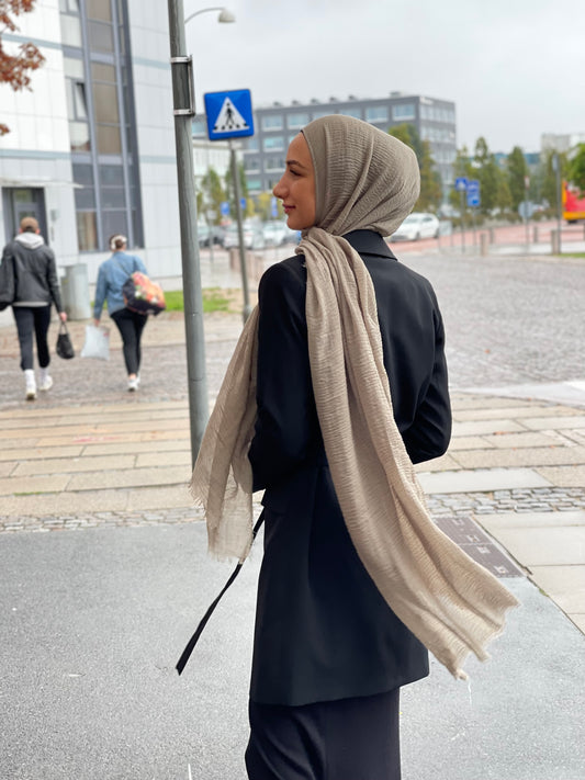 <transcy>Wrinkle Hijab - Grå/Grøn Mix</transcy>