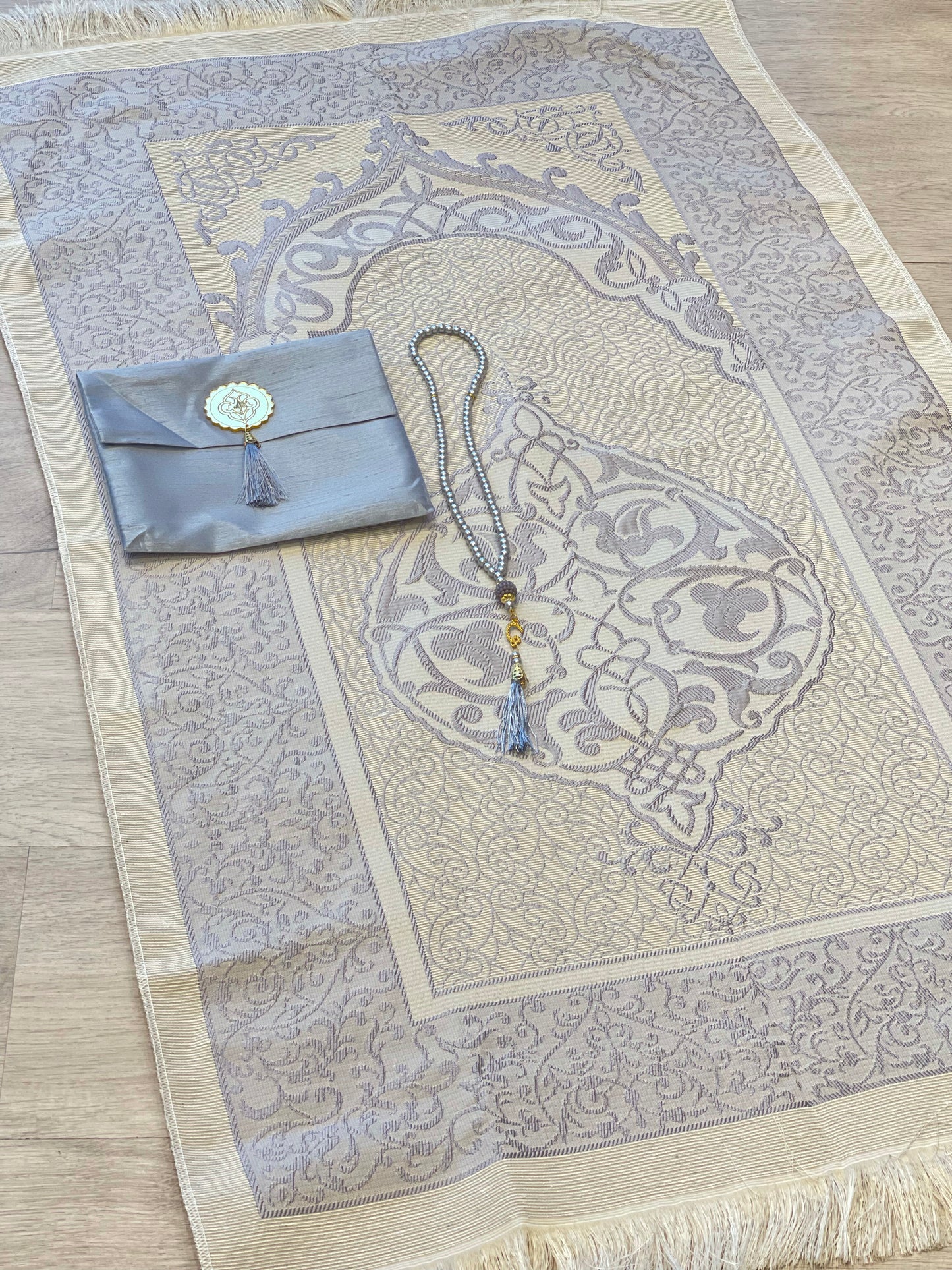 Prayer mat With Tasbih - Grey