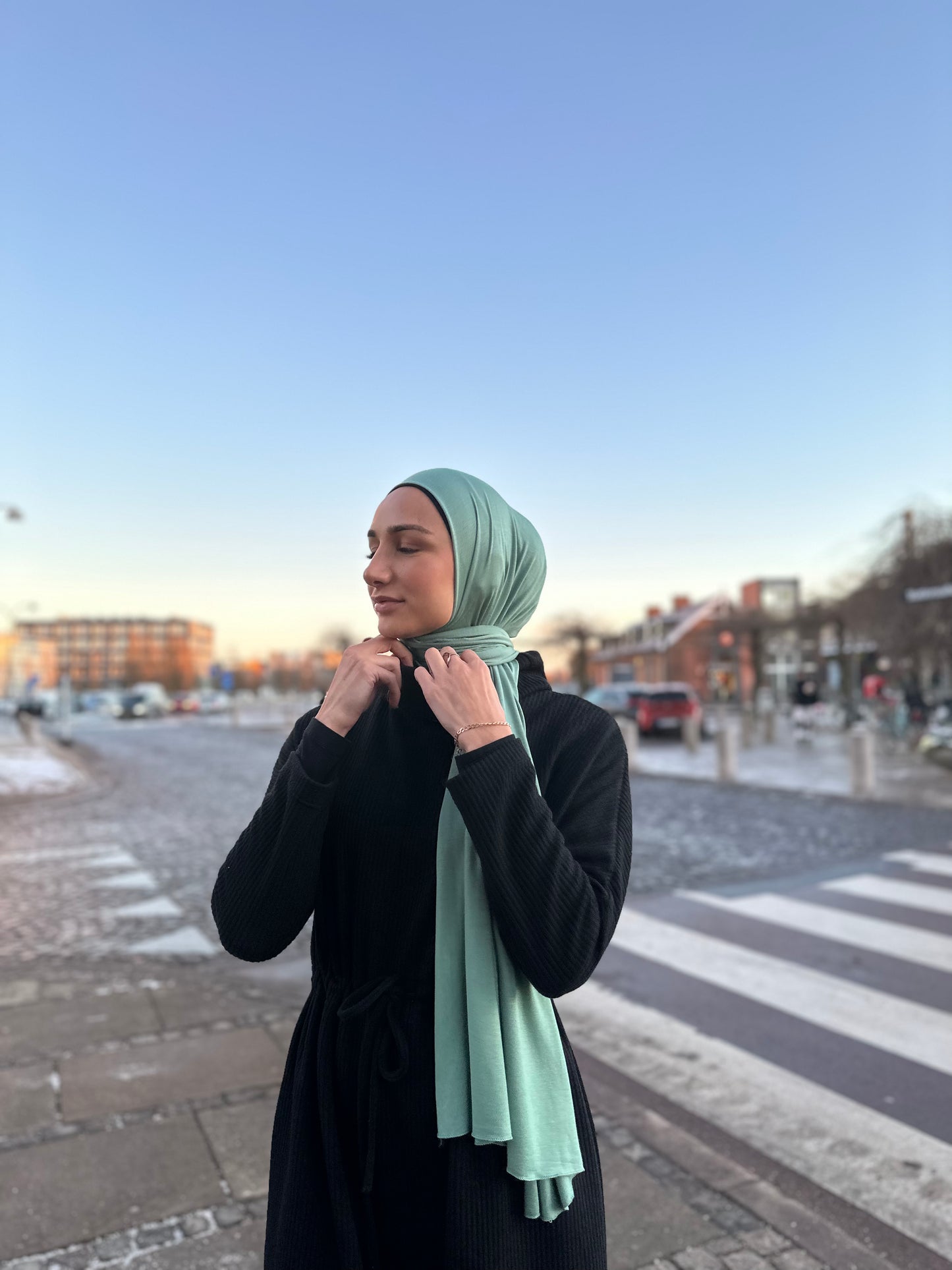 Lux Jersey hijab - Green n38