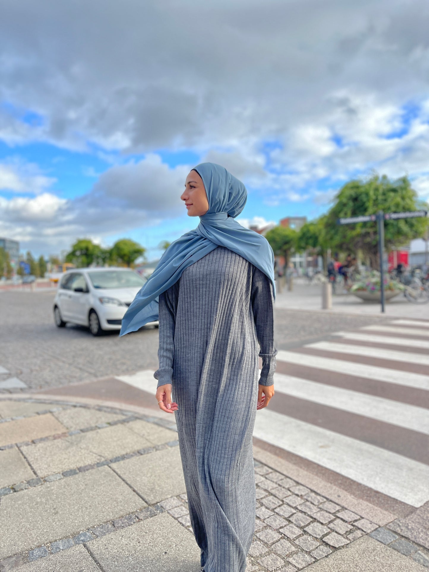 Lycra Hijab - Denim Blue 05