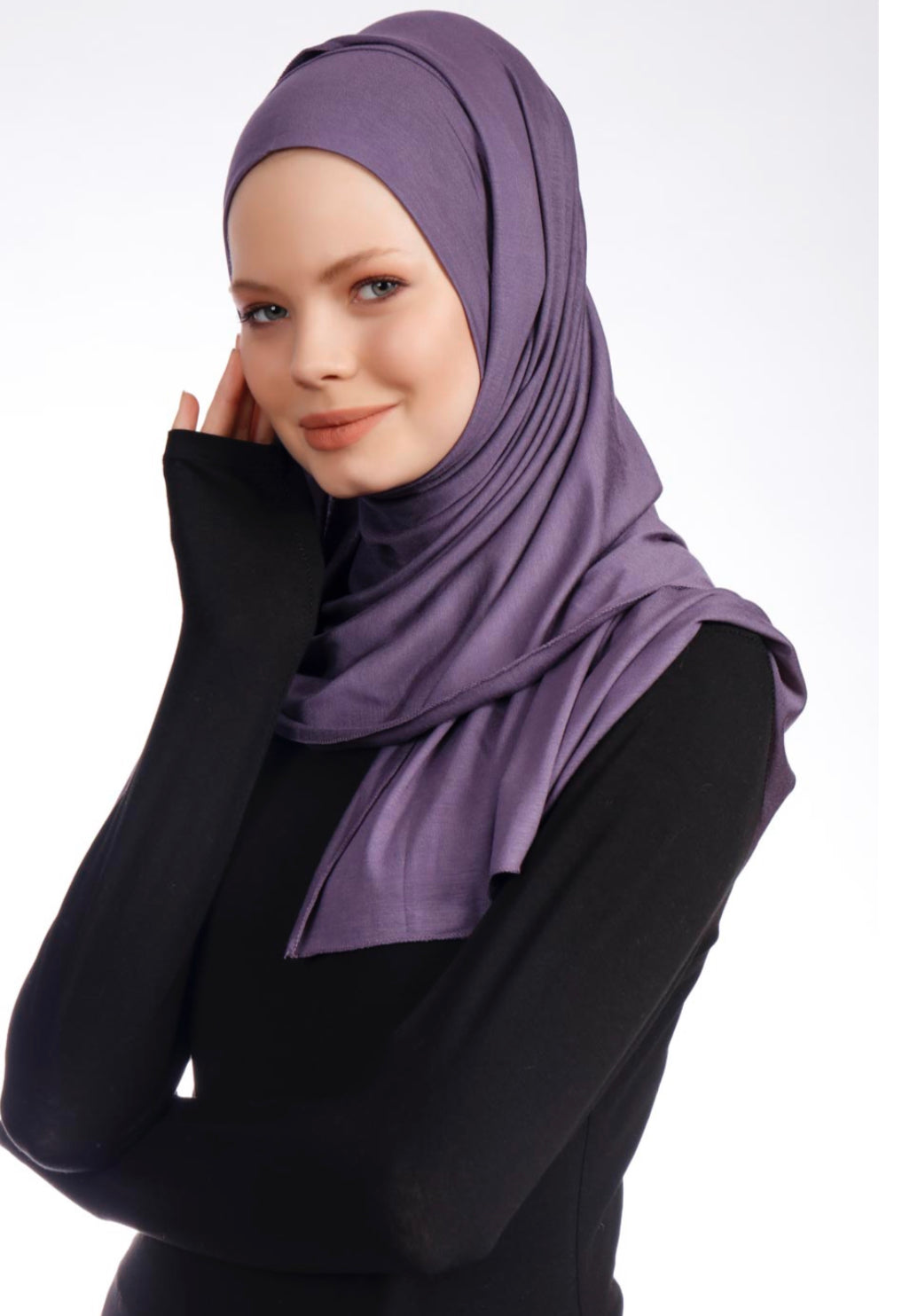 Good To Go Plain Jersey Hijab - Purple