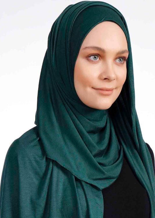 Good To Go Plain Jersey Hijab - Royal Green P16