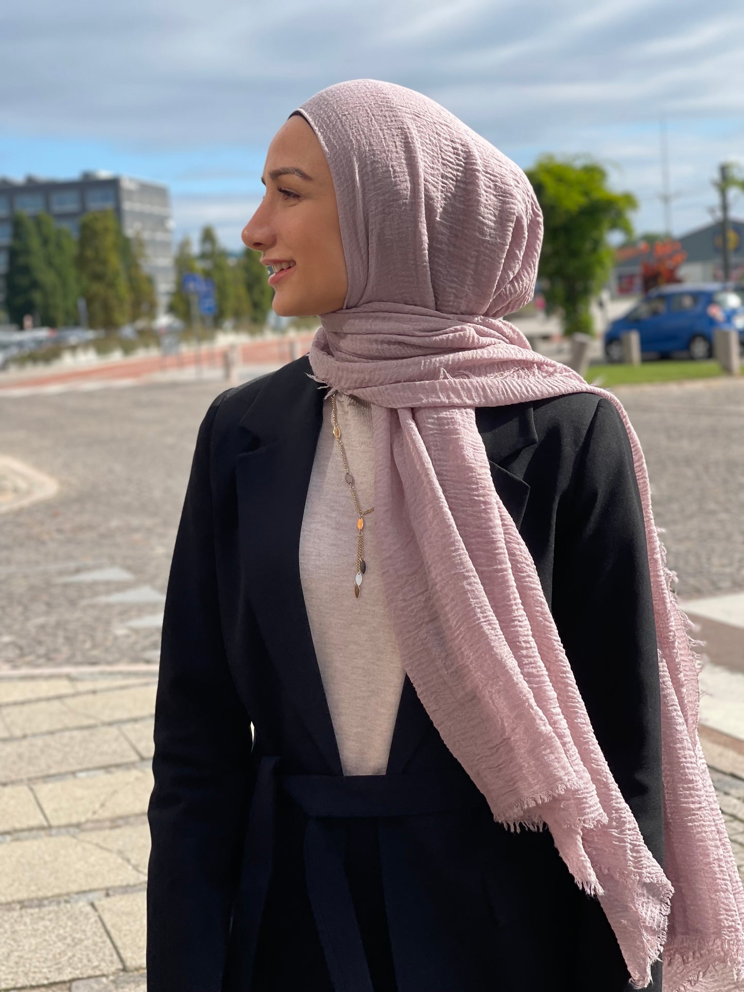 Wrinkle Hijab - Soft Lilla 43