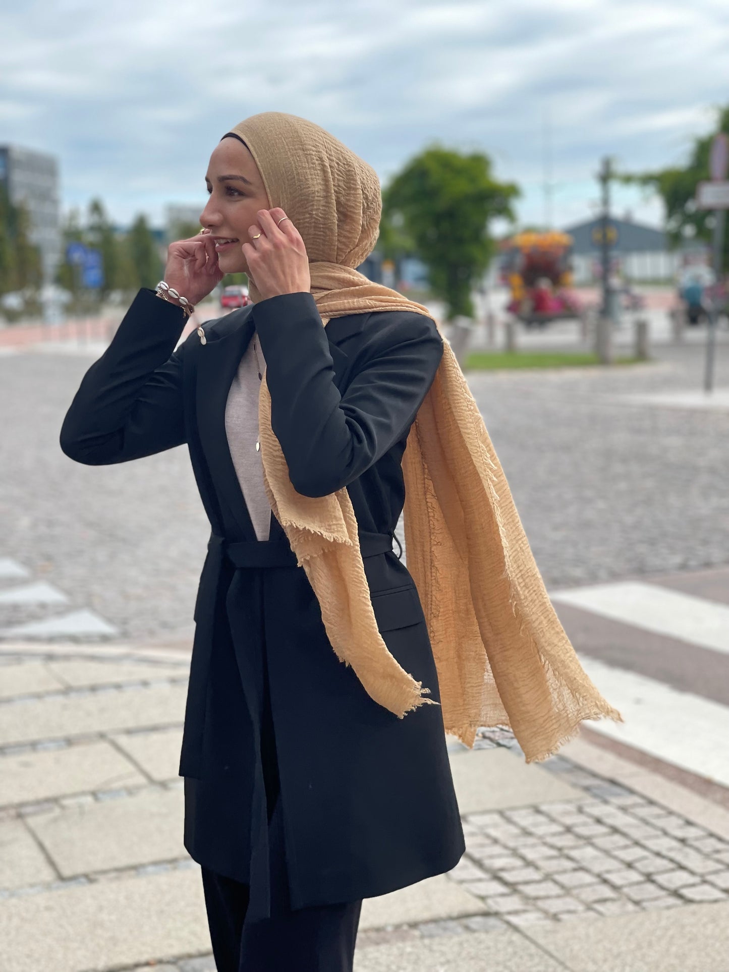 Wrinkle Hijab - Latte 45