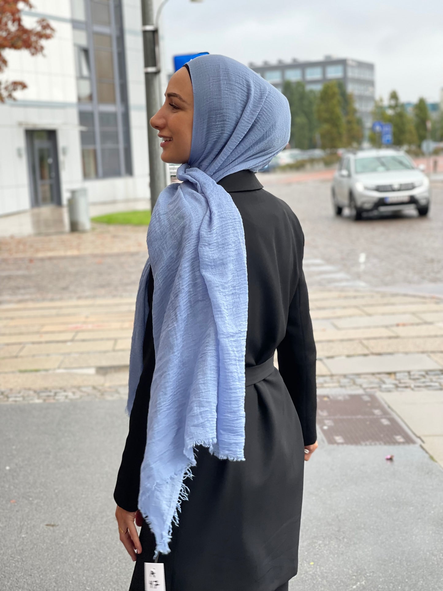 Wrinkle Hijab - Indigo Blue 47