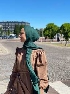 Plain Jersey hijab - Forest green b121