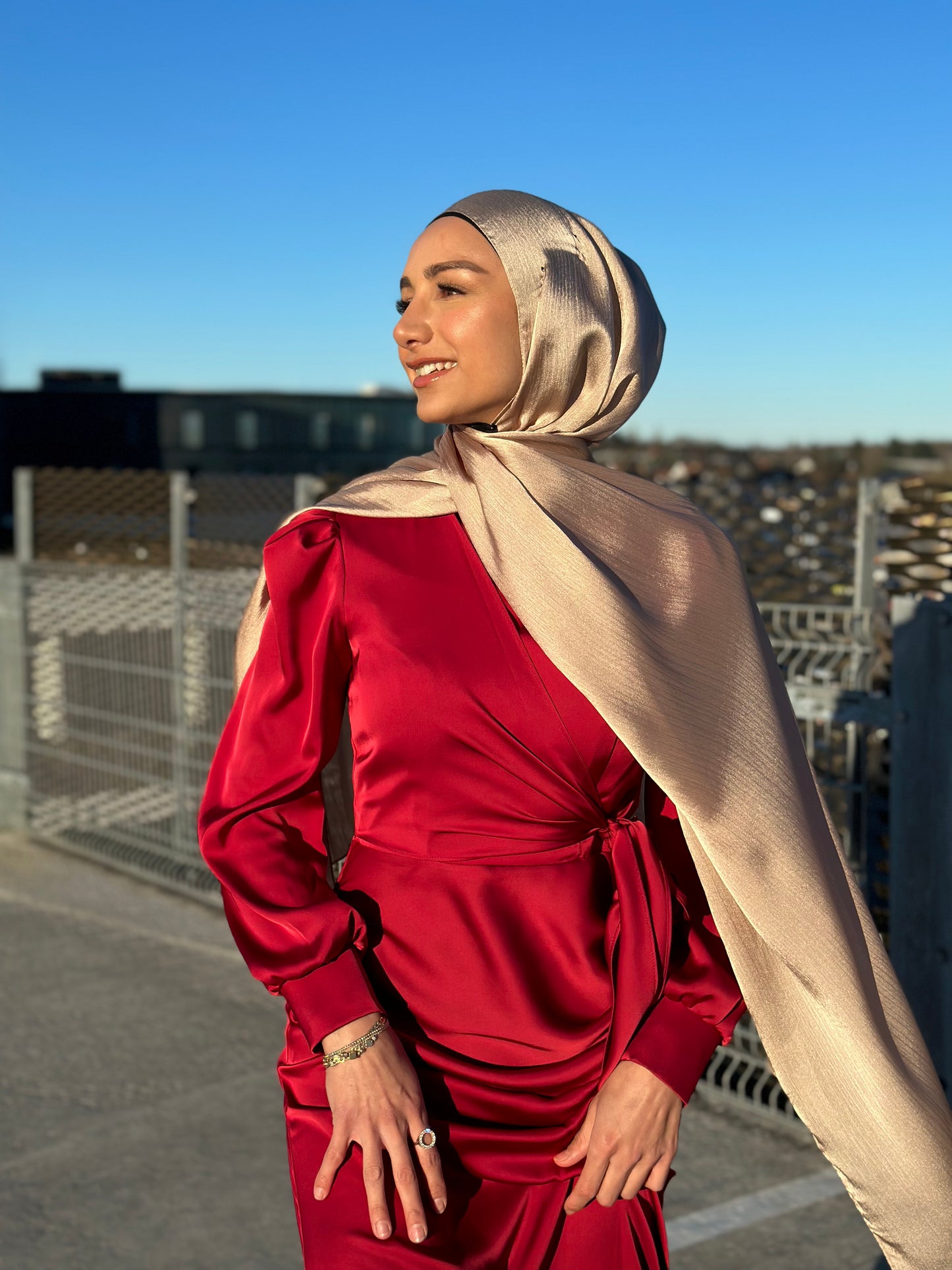 Shiny Silk hijab - Brownie ss83