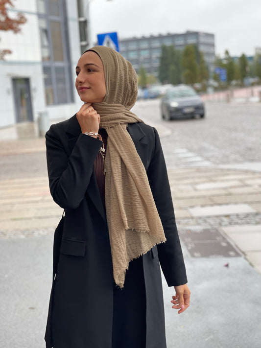 Wrinkle Hijab - Olive Green A46