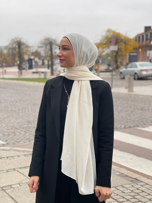 Crepe Chiffon Hijab - Creme