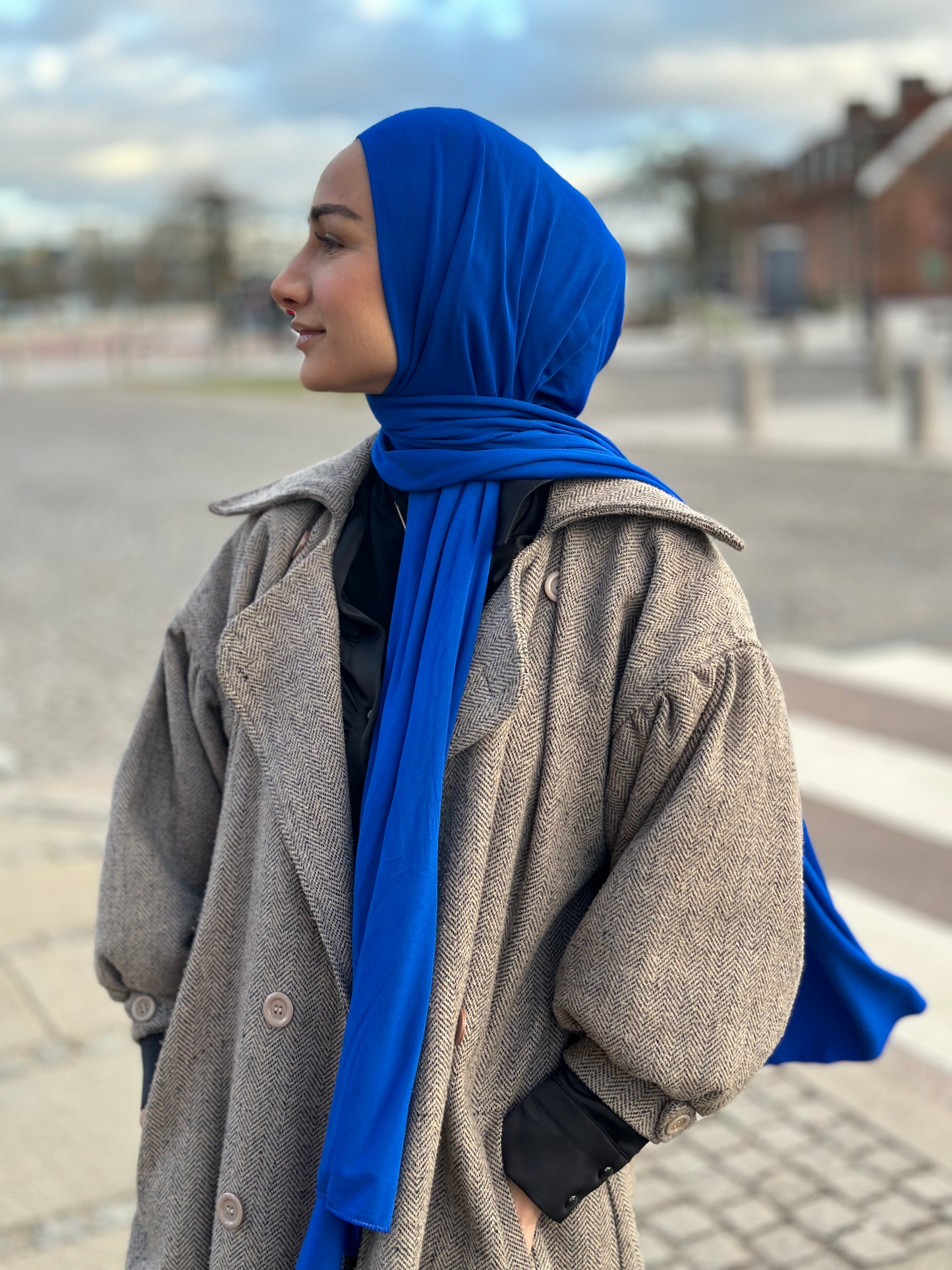 Plain Jersey Hijab - Royal Blue b141