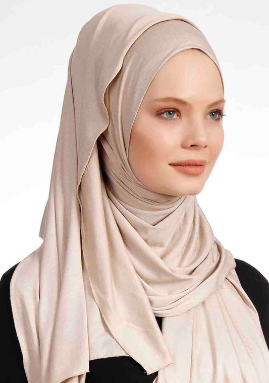 <transcy>Good To Go Almindelig Jersey Hijab - Latte</transcy>