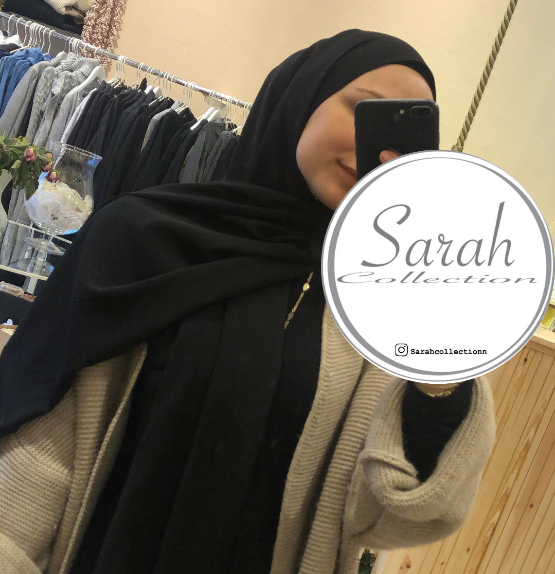 Medina Silke Hijab - Sort