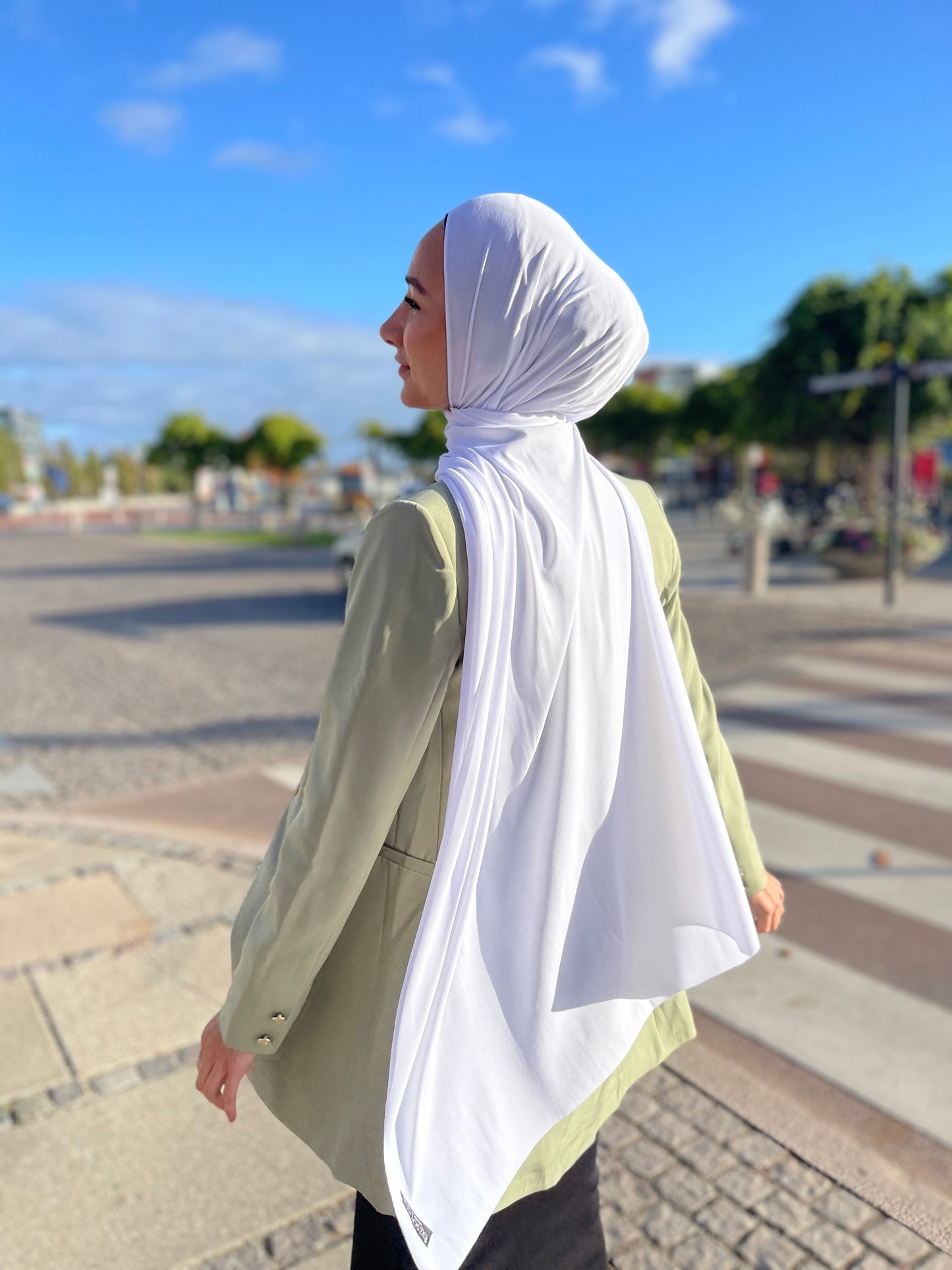 Lycra Hijab - White ly06