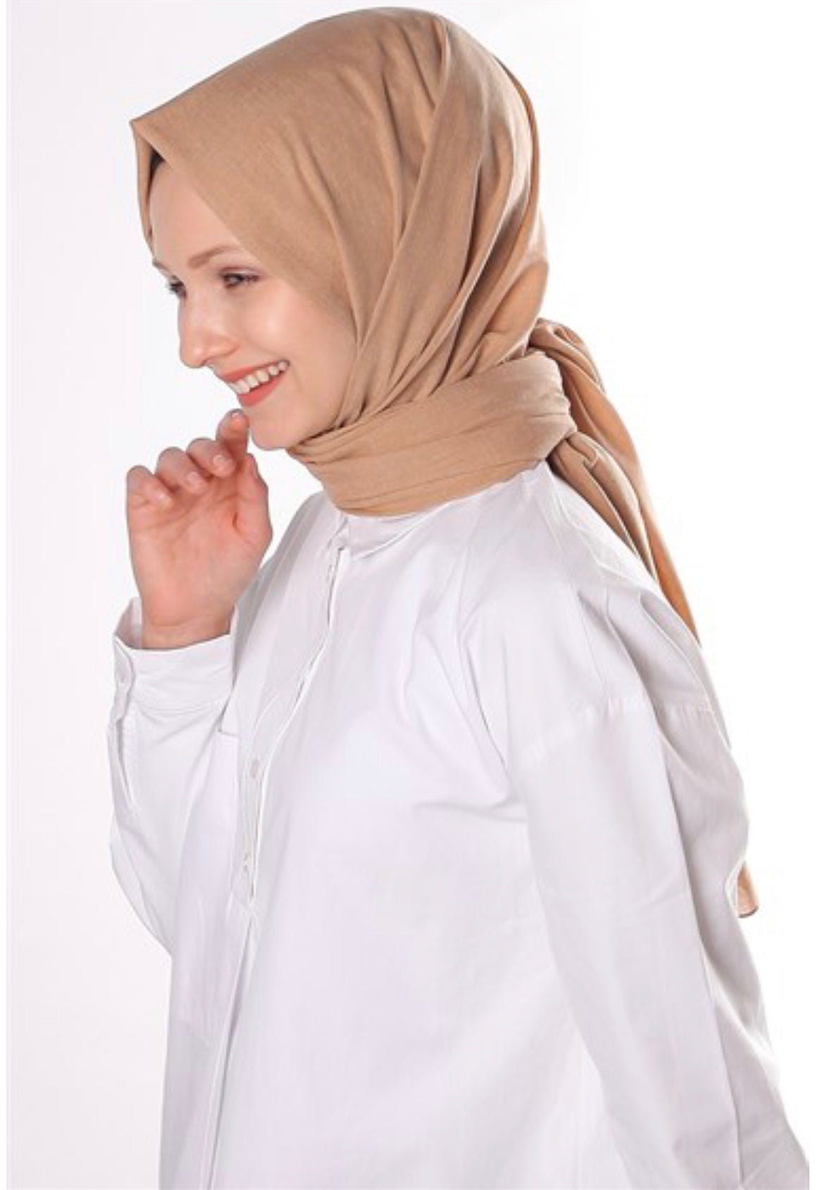 Neutral Cotton Hijab - Gold