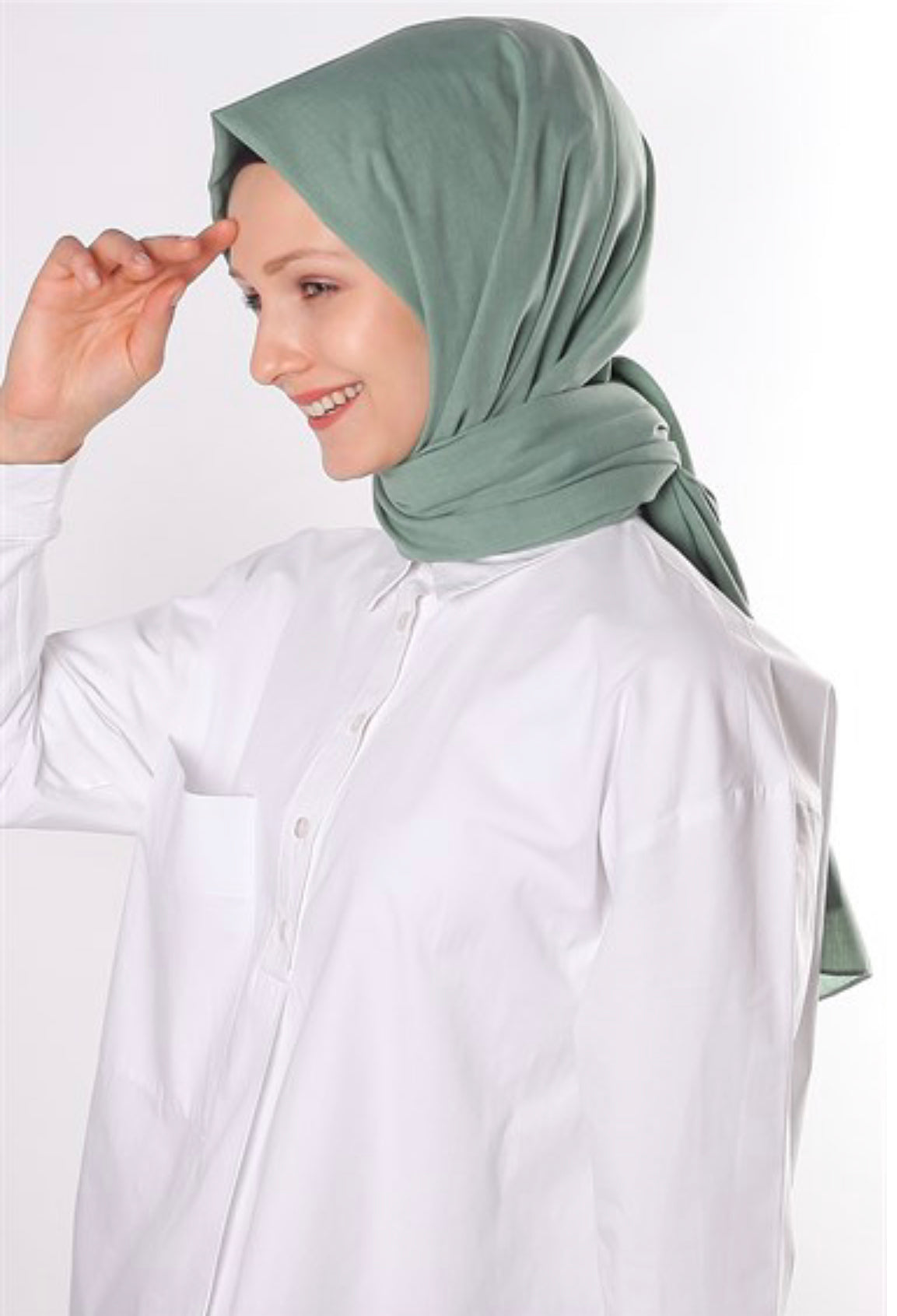 Neutral Cotton Hijab - Cagla Green