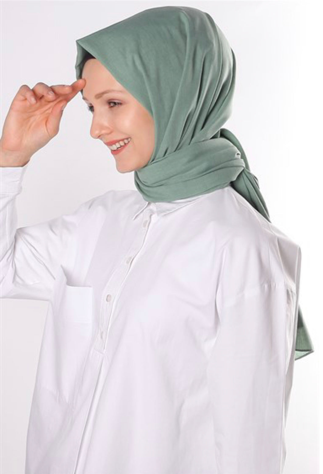 Neutral bomulds hijab - Cagla grøn
