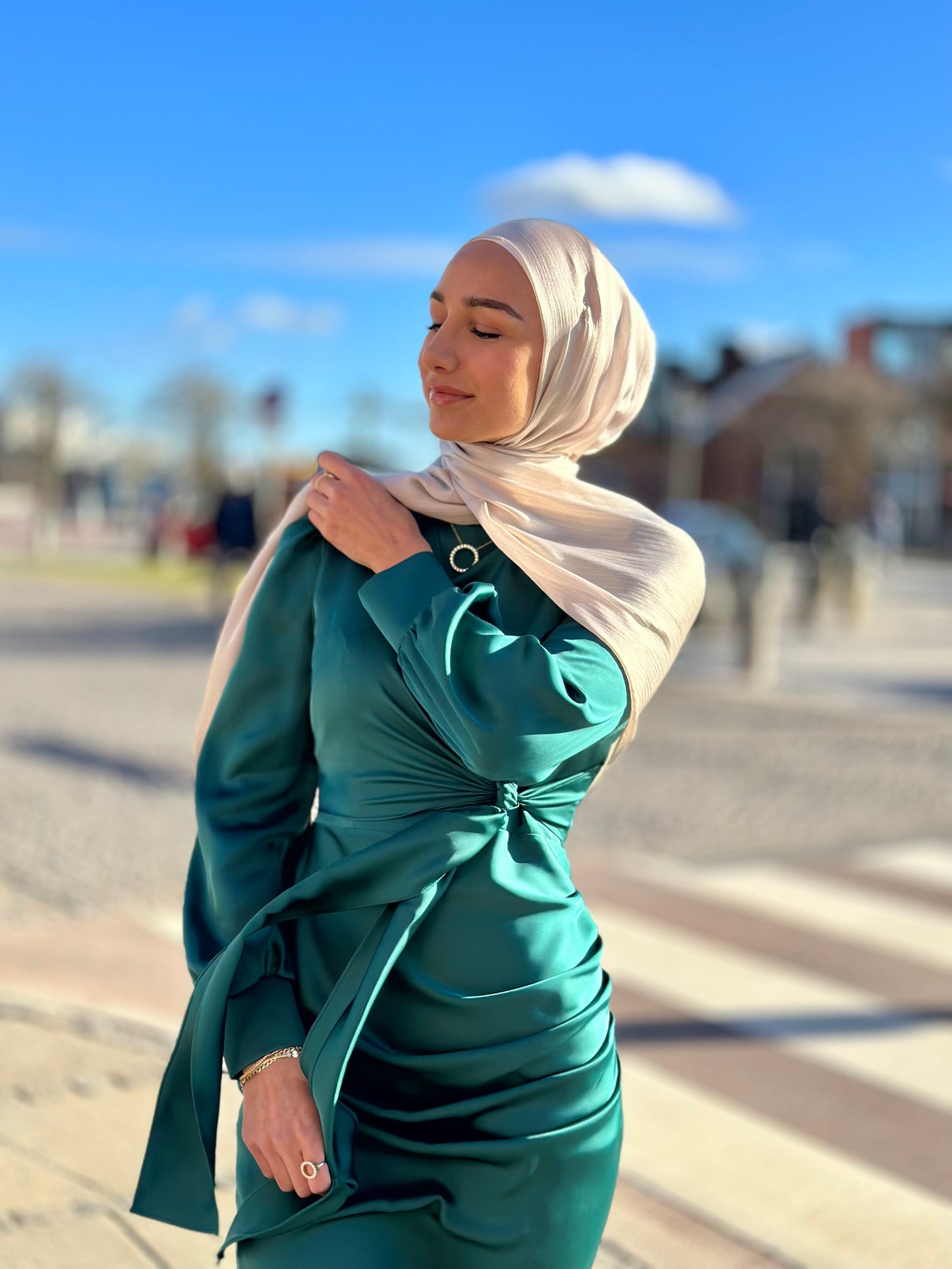 Shiny Silk Hijab - Smoke Pearl ss80