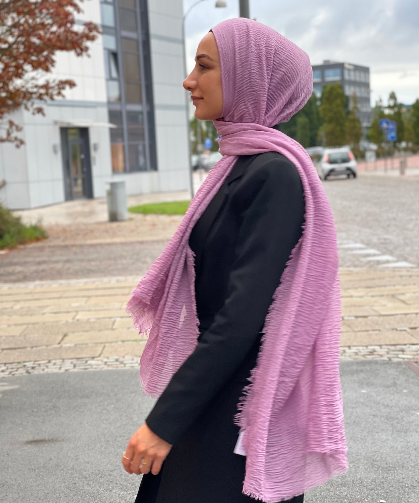 Wrinkle Hijab - purple 21