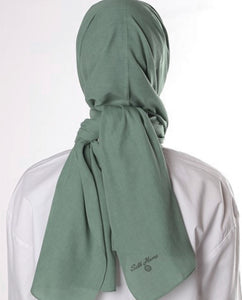 Neutral bomulds hijab - støvet grøn