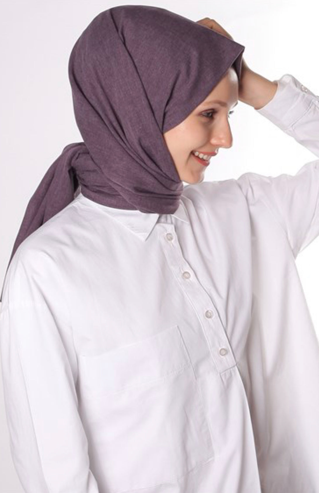 Neutral Cotton Hijab - Dark Purple