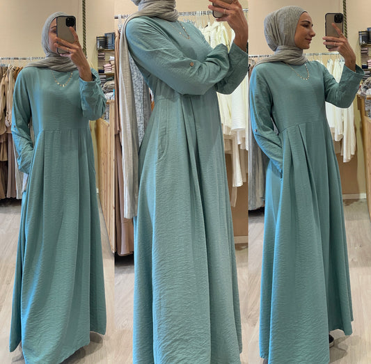 Abaya Dress with pockets - Mint