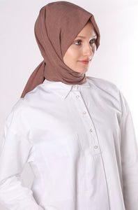 Neutral bomulds hijab - kaffe brun