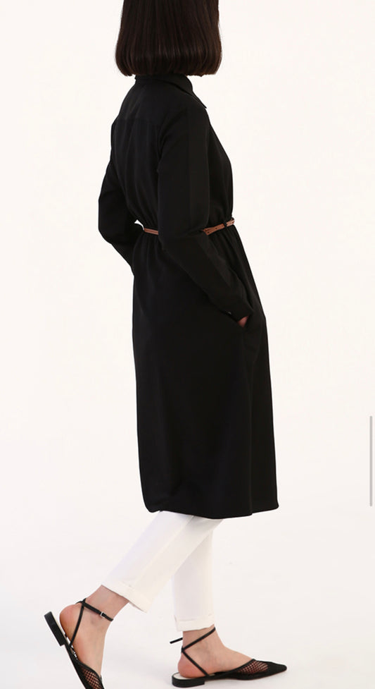 Long Shirt Tunic - Black