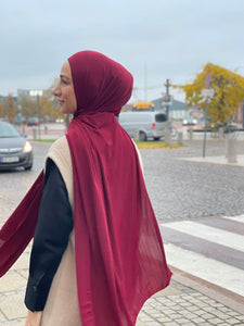 Plisseret Hijab - Rødvin